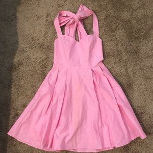 Pink Lauren James bow back dress